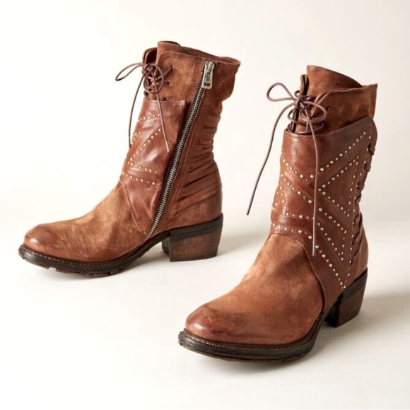 A.S.98 Shoes - A.S.98 Studded Katarina cognac leather boots. New in box.